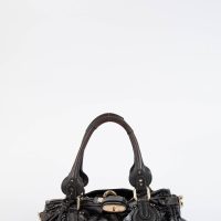 2000s Chloe Black Patent Leather Paddington Shoulder Bag