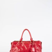2000s Miu Miu Red Leather Tote Bag
