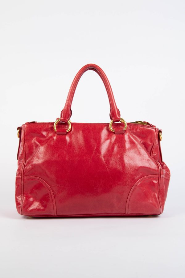 2000s Miu Miu Red Leather Tote Bag