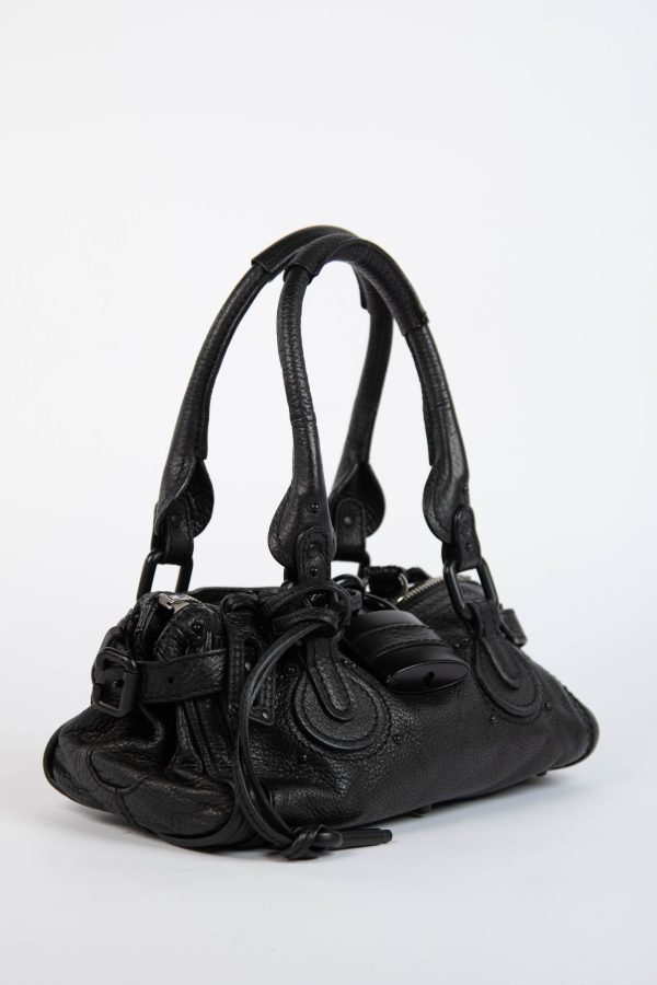 RARE 2000s Chloe Black Leather Paddington Small Shoulder Bag