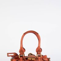 2000s Chloe Burnt Orange Leather Paddington Small Shoulder Bag