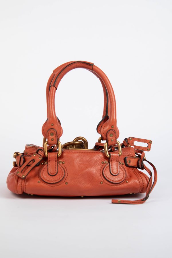 2000s Chloe Burnt Orange Leather Paddington Small Shoulder Bag