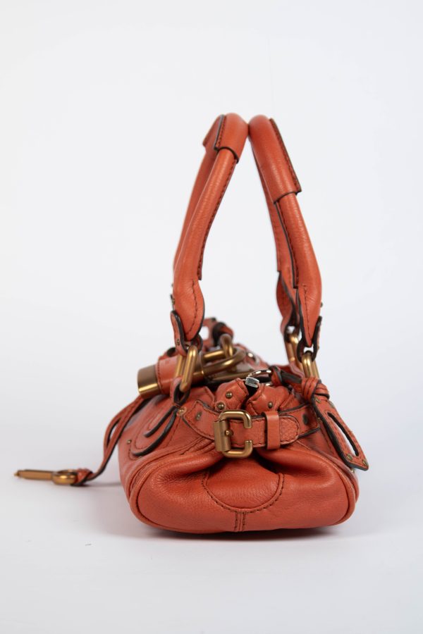 2000s Chloe Burnt Orange Leather Paddington Small Shoulder Bag