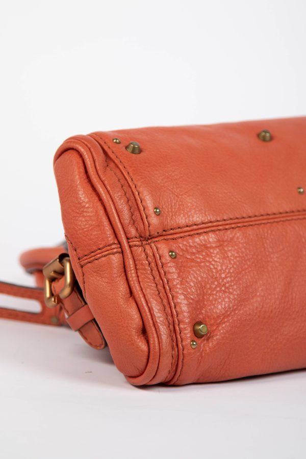 2000s Chloe Burnt Orange Leather Paddington Small Shoulder Bag