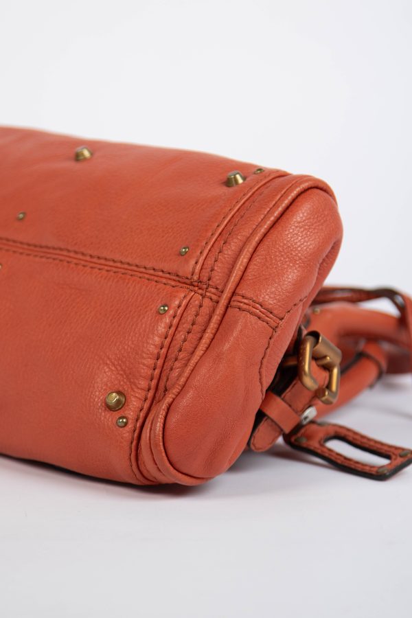 2000s Chloe Burnt Orange Leather Paddington Small Shoulder Bag
