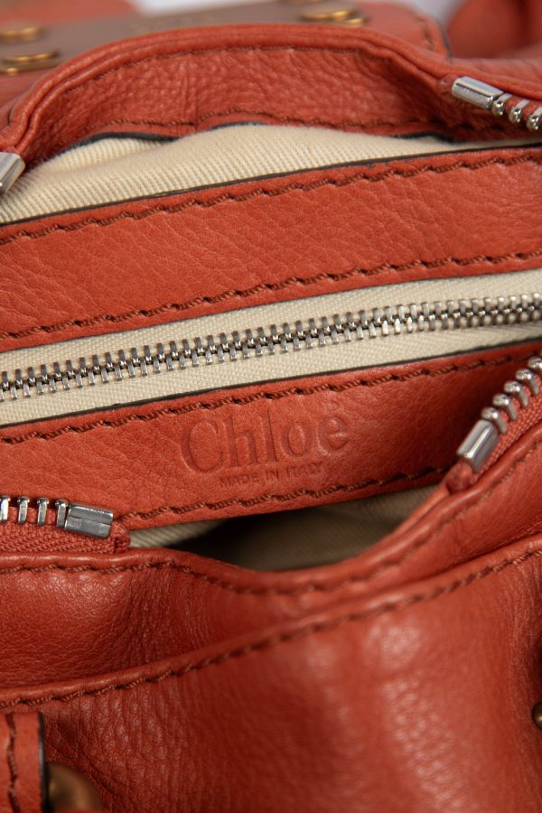 2000s Chloe Burnt Orange Leather Paddington Small Shoulder Bag