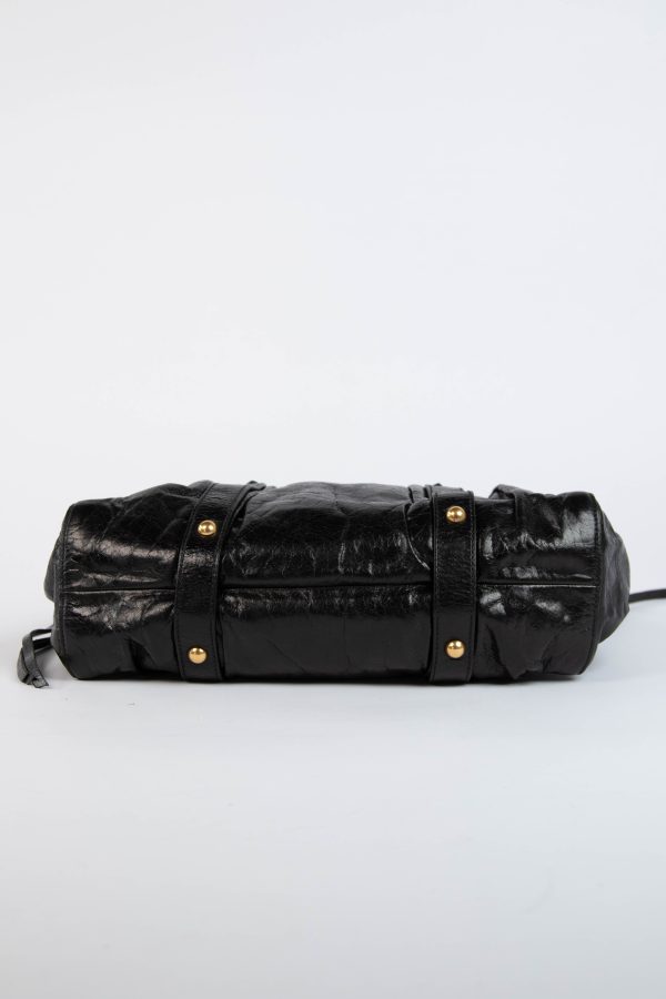 2000s Miu Miu Black Vitello Shoulder Bag