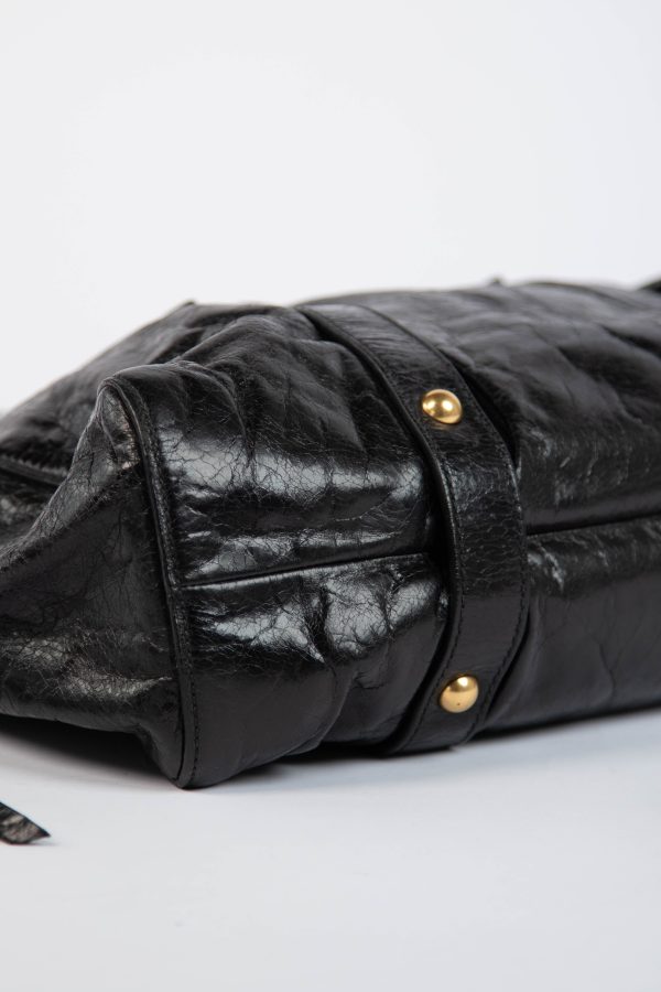 2000s Miu Miu Black Vitello Shoulder Bag