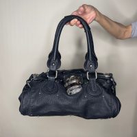 CHLOÉ 2008 lambskin paddington with lucite x metal padlock