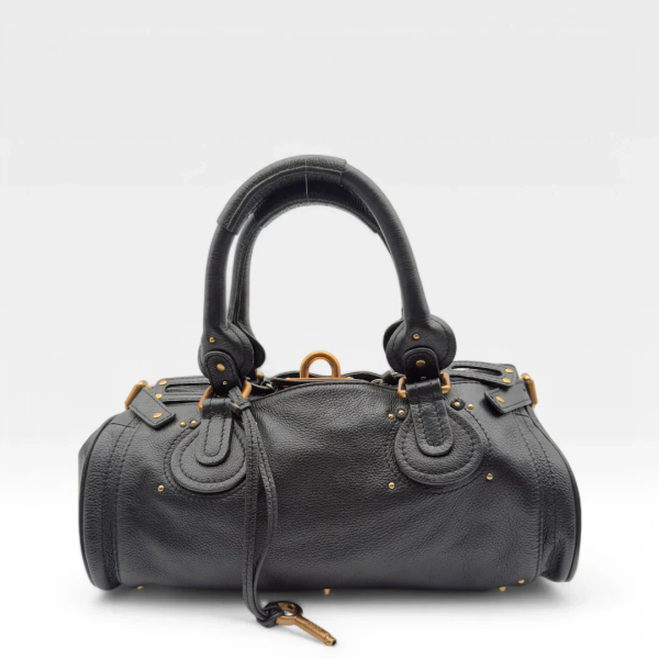 Chloe handbag Paddington gold hardware in black leather