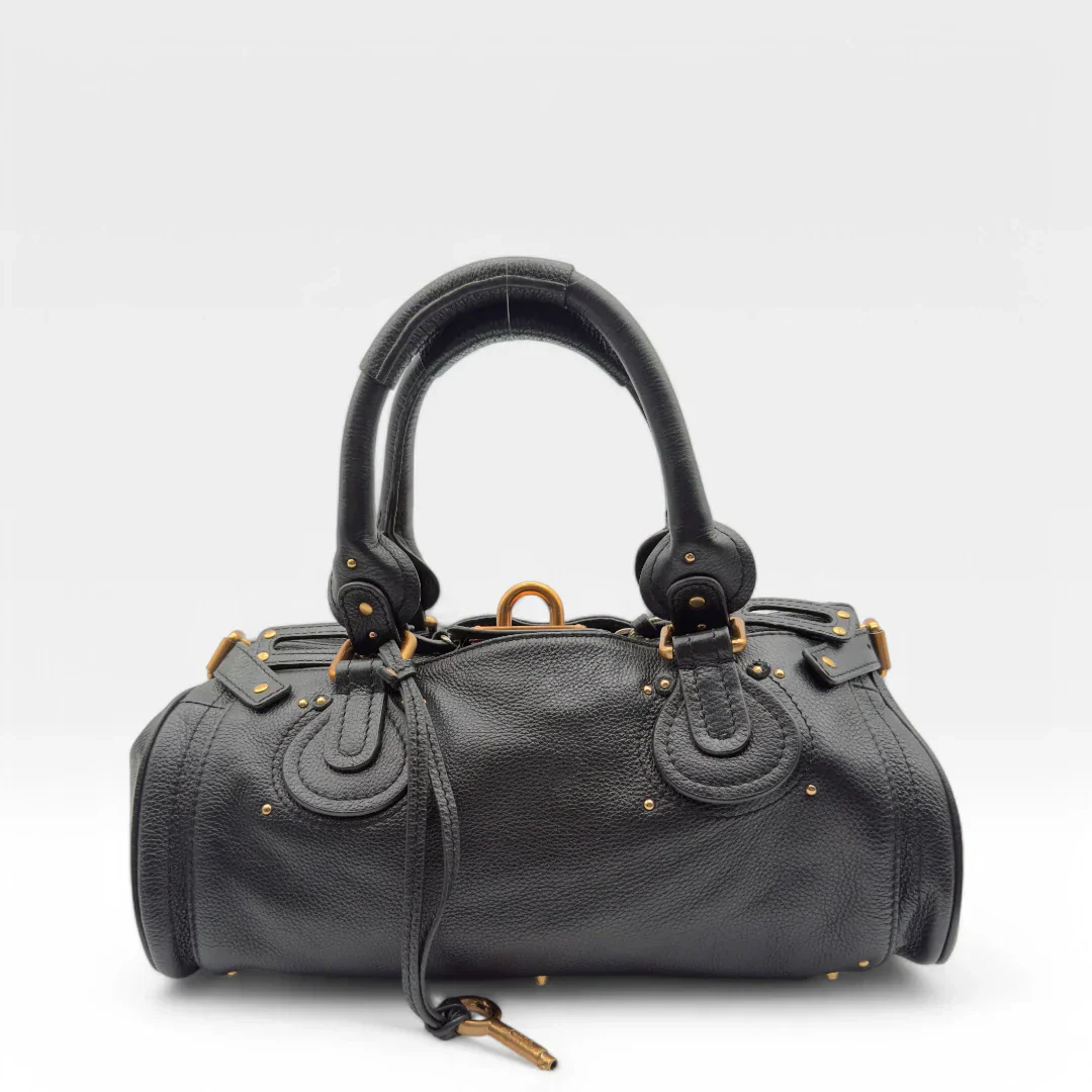 Chloe handbag Paddington gold hardware in black leather