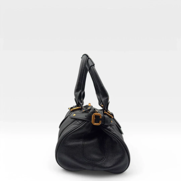 Chloe handbag Paddington gold hardware in black leather - Image 4