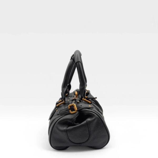 Chloe handbag Paddington gold hardware in black leather - Image 5