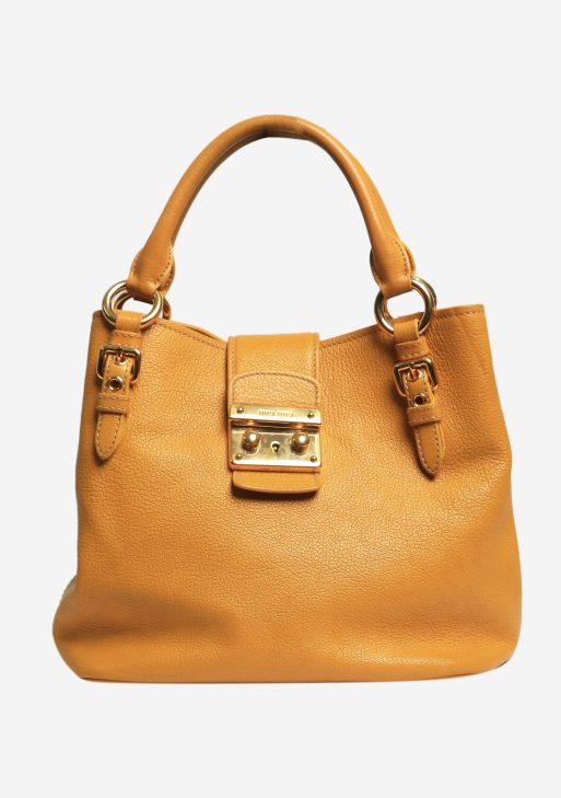 Mustard leather 2way bag
