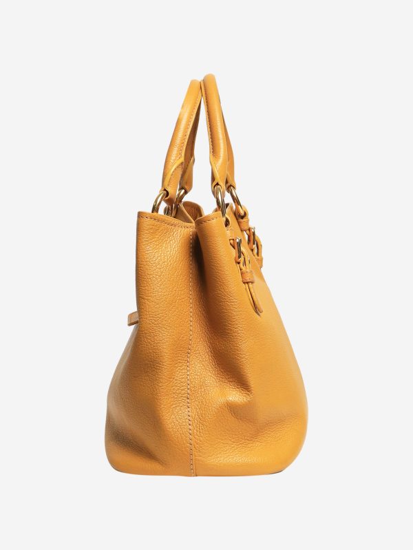 Mustard leather 2way bag