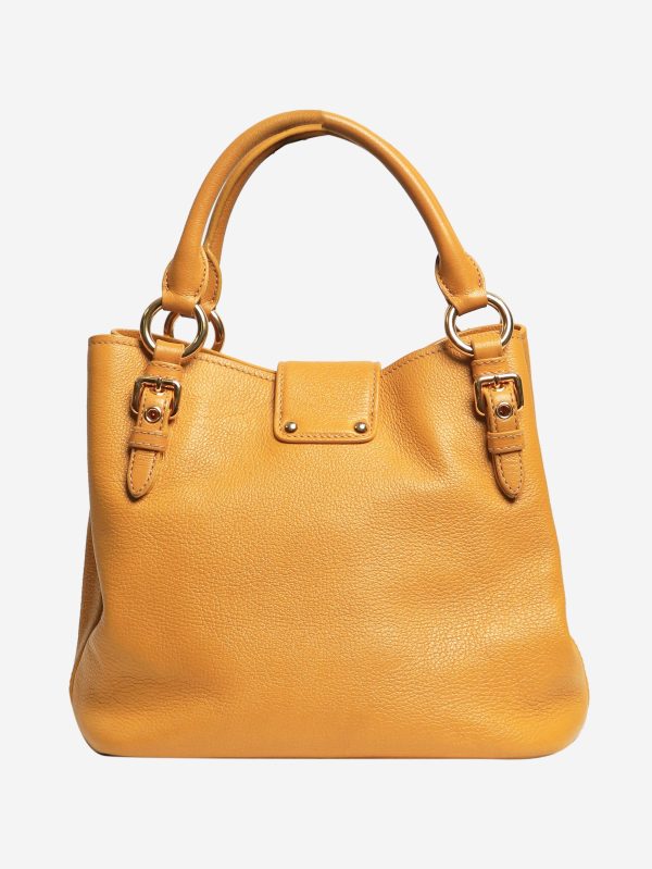 Mustard leather 2way bag