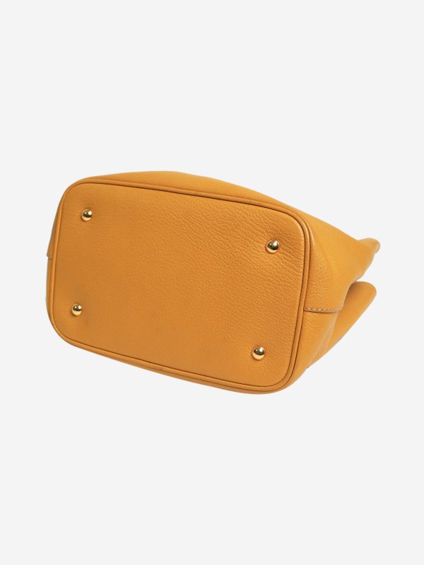 Mustard leather 2way bag