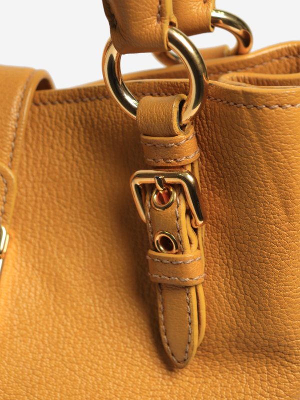 Mustard leather 2way bag