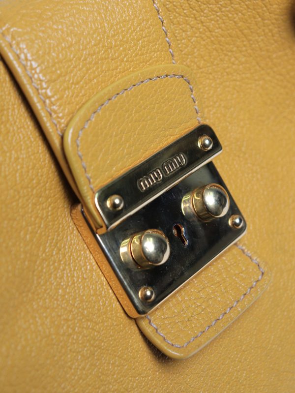 Mustard leather 2way bag