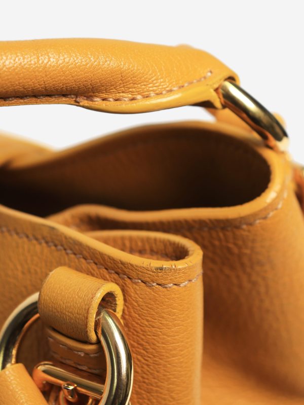 Mustard leather 2way bag