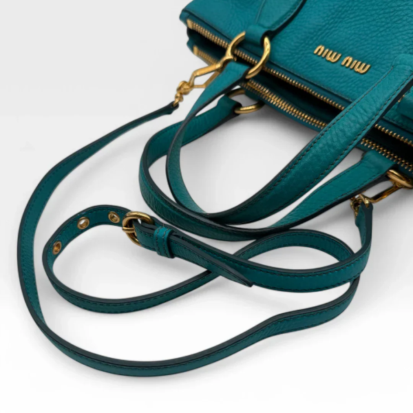 Miu Miu Madras handbag turquoise - Image 11