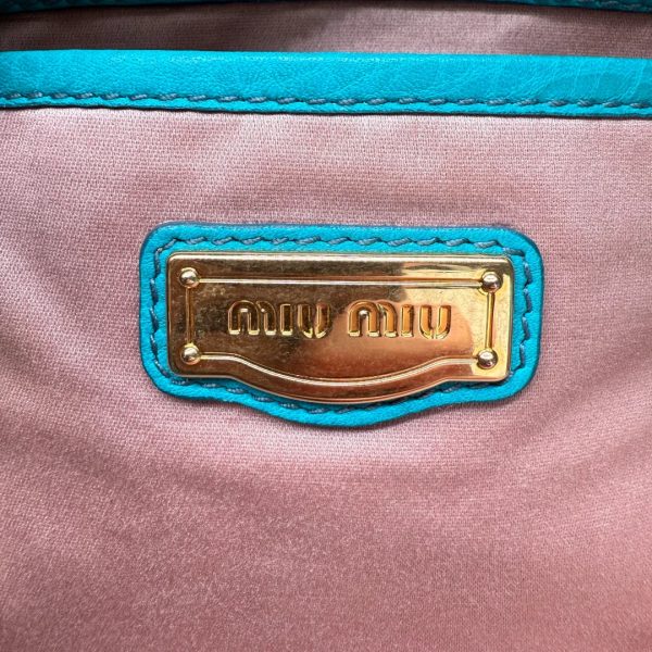 Miu Miu Madras handbag turquoise - Image 17