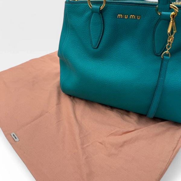Miu Miu Madras handbag turquoise - Image 19