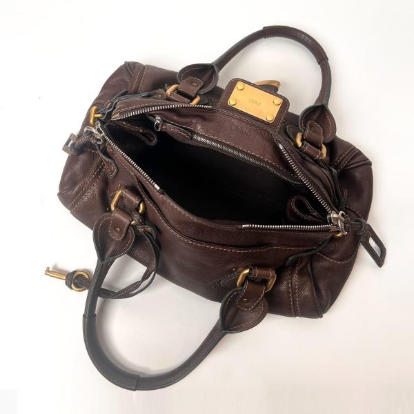 Authentic Vintage 90s Chloe Paddington Bag – Dark Reddish Brown Leather - Image 3