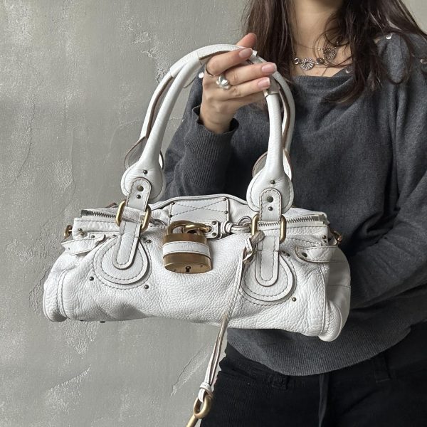Iconic Chloe Paddington Bag in white leather - Image 3