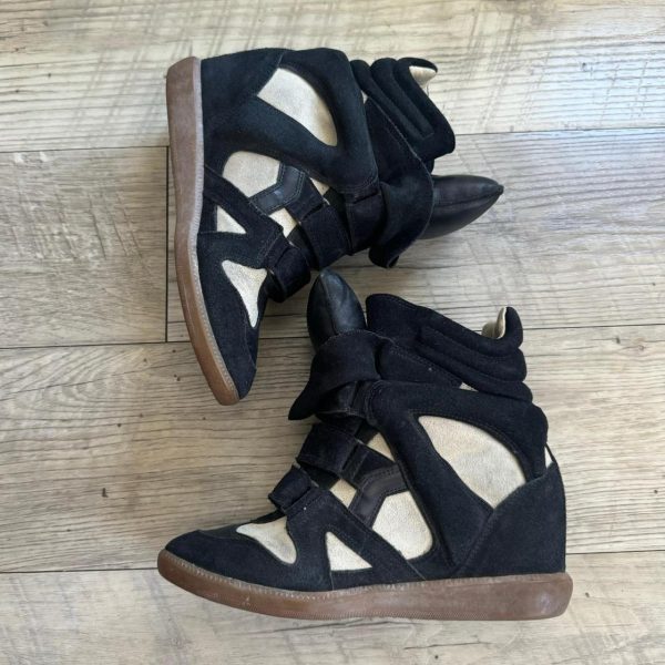 Isabel Marant Bekett Wedge Sneakers – Black & Cream ¦ Best Deal - Image 5