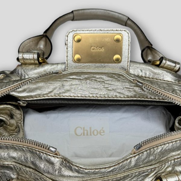Chloe Paddington Bag  Metallic Light Gold Color - Image 4