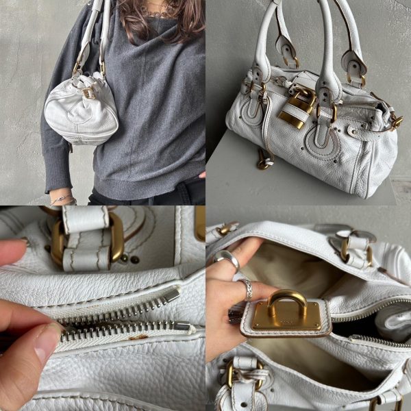 Iconic Chloe Paddington Bag in white leather - Image 6