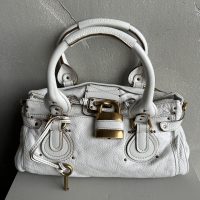 Iconic Chloe Paddington Bag in white leather