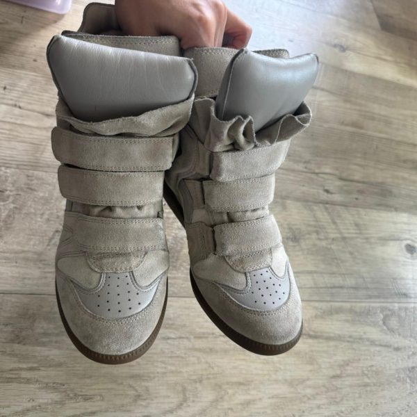 Authentic Isabel Marant Bekett Wedge Sneakers – Ecru ¦ Best Deal - Image 2