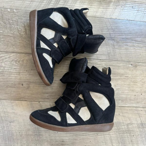 Isabel Marant Bekett Wedge Sneakers – Black & Cream ¦ Best Deal - Image 6