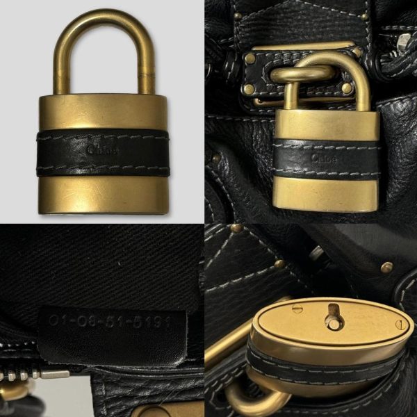 Chloe Paddington Bag  Black Leather With Gold Lock Hardware - Image 2