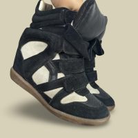 Isabel Marant Bekett Wedge Sneakers – Black & Cream ¦ Best Deal