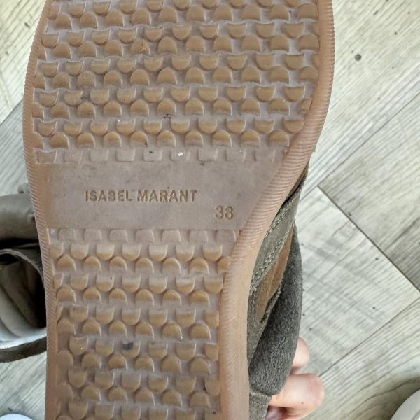 Authentic Isabel Marant Bekett Wedge Sneakers – Khaki Taupe Suede ¦ Best Deal - Image 4