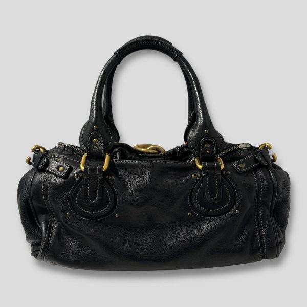 Chloe Paddington Bag  Black Leather With Gold Lock Hardware - Image 4