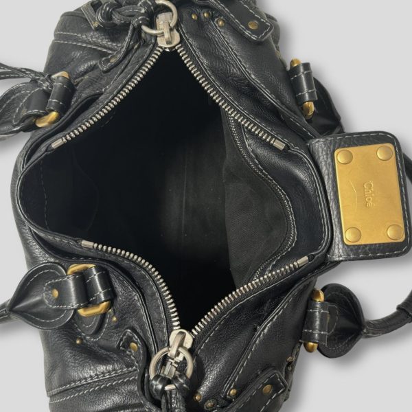 Chloe Paddington Bag  Black Leather With Gold Lock Hardware - Image 5