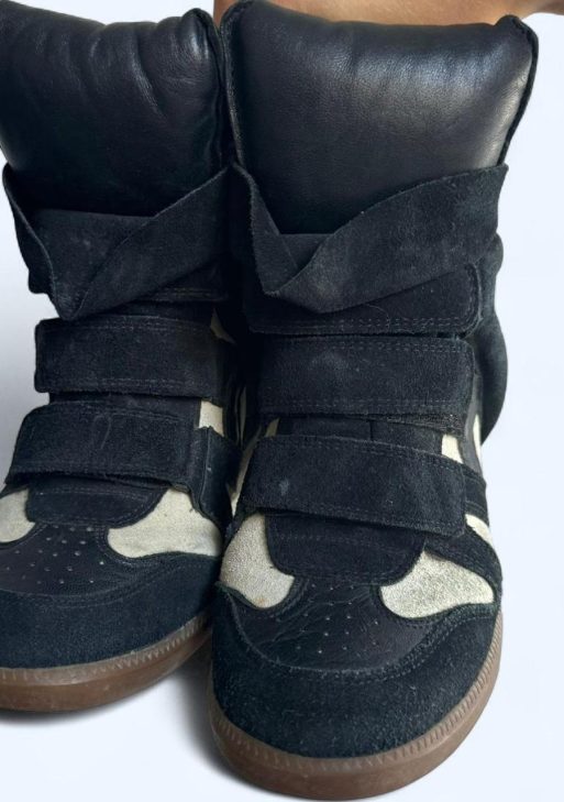 Isabel Marant Bekett Wedge Sneakers – Black & Cream ¦ Best Deal