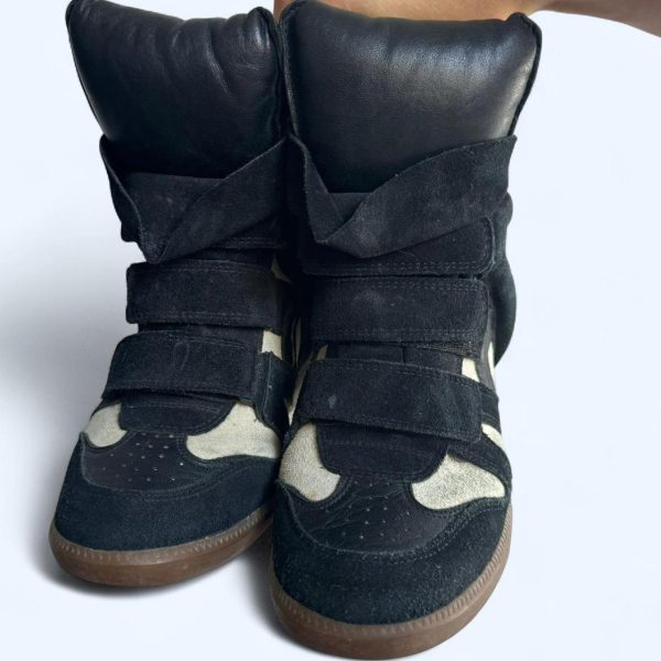 Isabel Marant Bekett Wedge Sneakers – Black & Cream ¦ Best Deal - Image 1