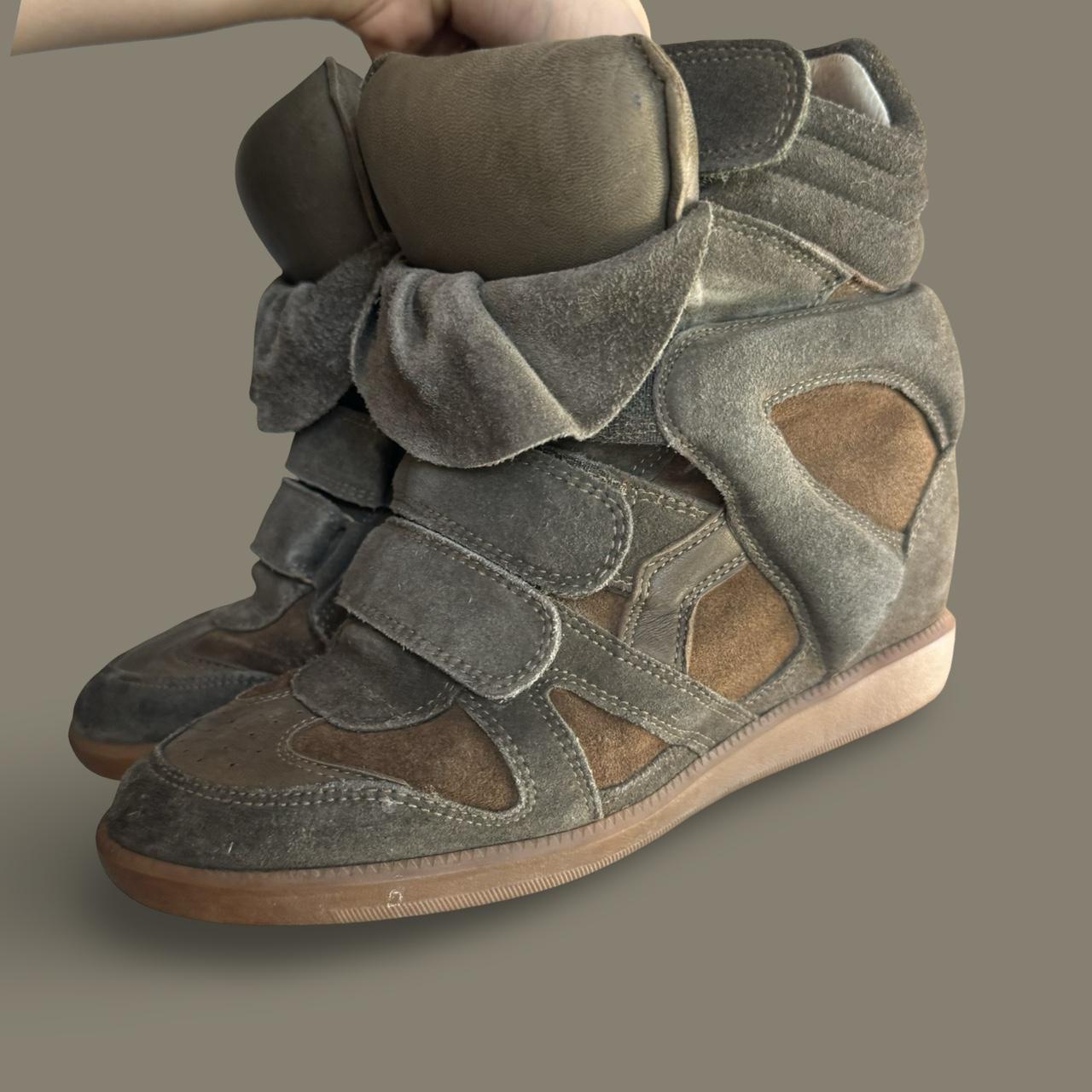 Authentic Isabel Marant Bekett Wedge Sneakers – Khaki Taupe Suede ¦ Best Deal