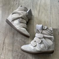 Authentic Isabel Marant Bekett Wedge Sneakers – Ecru ¦ Best Deal