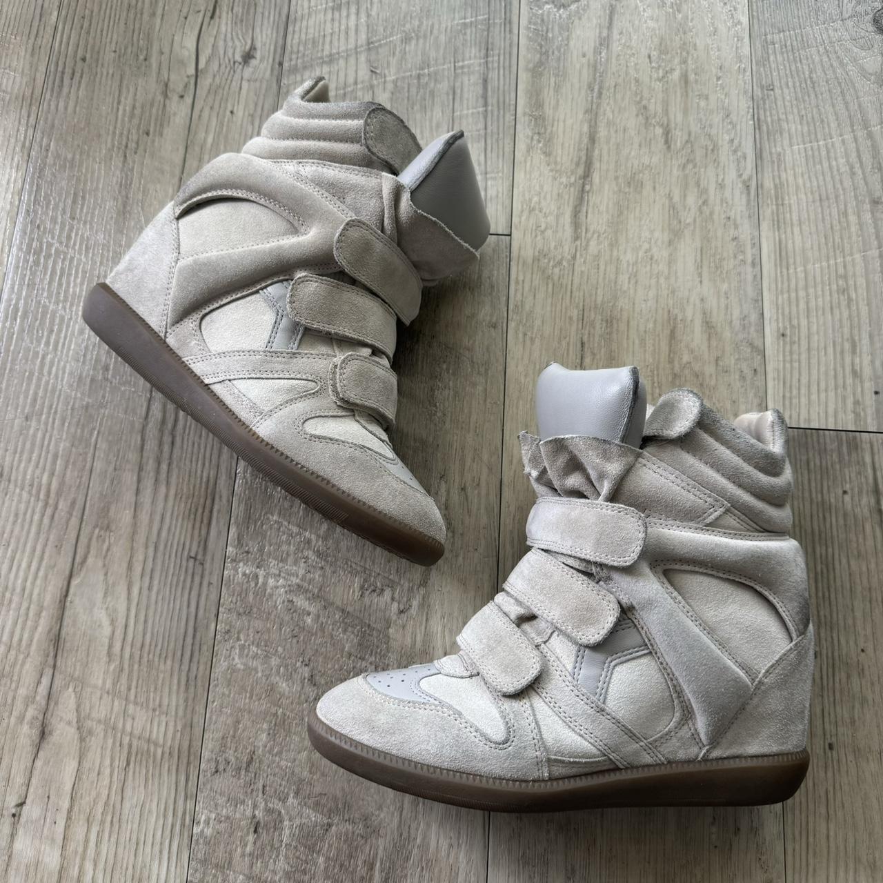 Authentic Isabel Marant Bekett Wedge Sneakers – Ecru ¦ Best Deal
