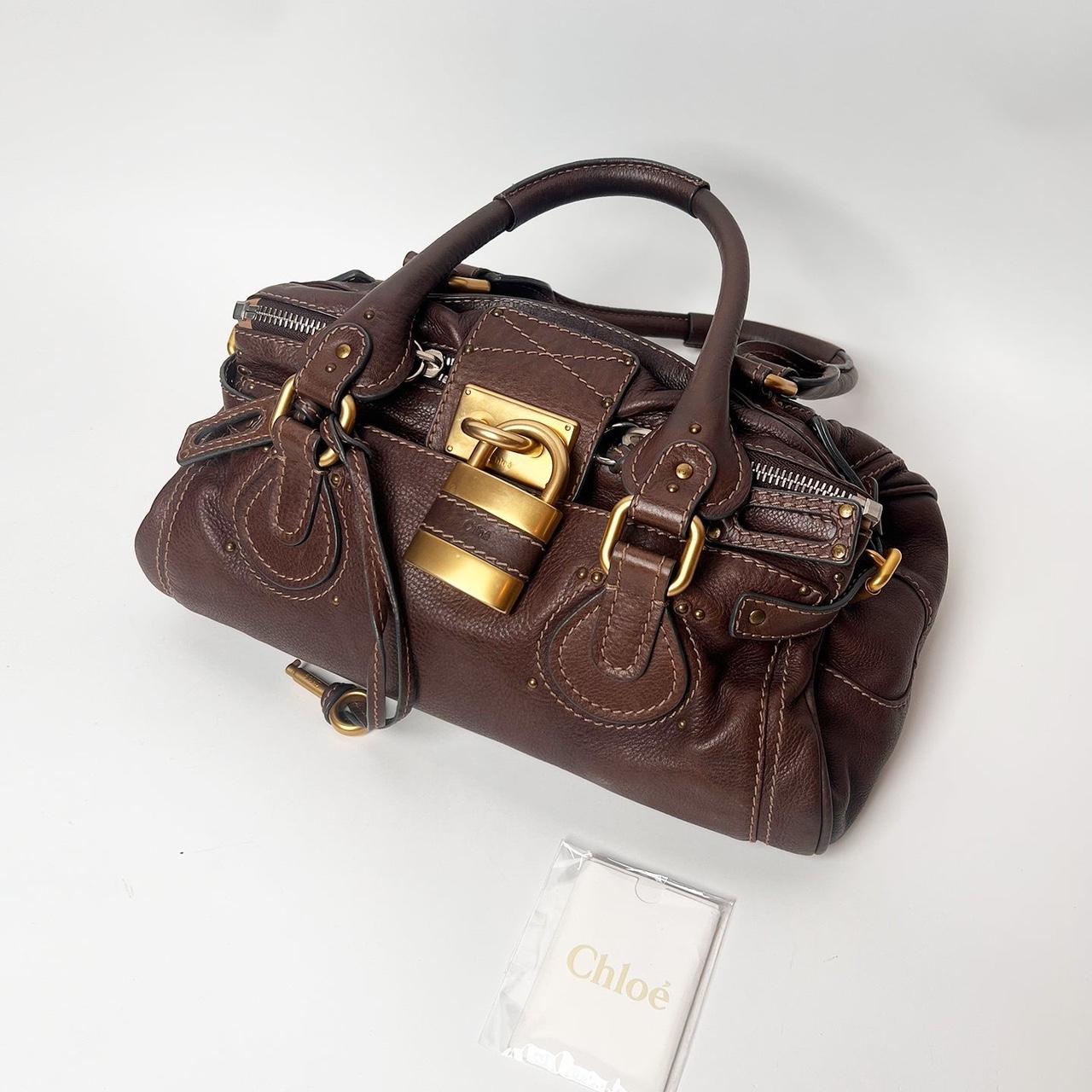 Authentic Vintage 90s Chloe Paddington Bag – Dark Reddish Brown Leather