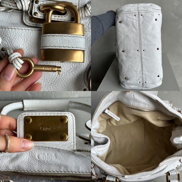 Iconic Chloe Paddington Bag in white leather - Image 5