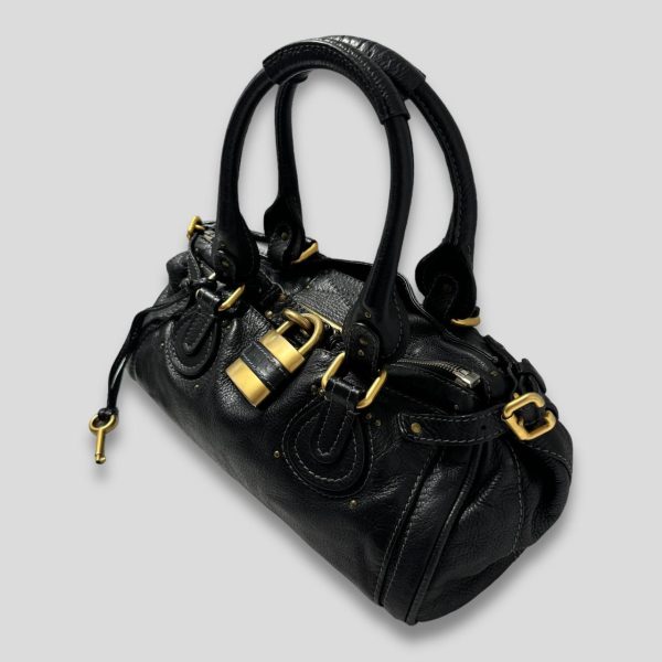Chloe Paddington Bag  Black Leather With Gold Lock Hardware - Image 1