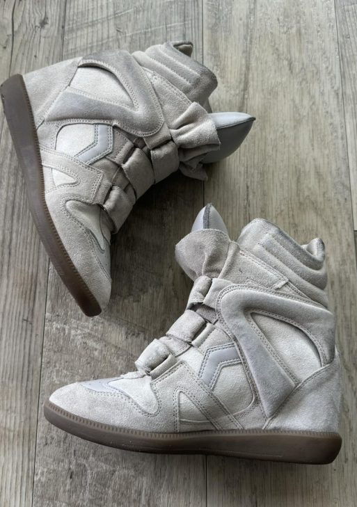 Authentic Isabel Marant Bekett Wedge Sneakers – Ecru ¦ Best Deal