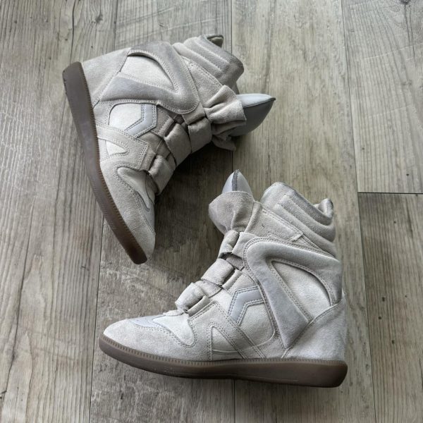 Authentic Isabel Marant Bekett Wedge Sneakers – Ecru ¦ Best Deal - Image 1
